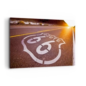 Lærredstryk - Billede på lærred - Den berømte Route 66 - 120x80 cm