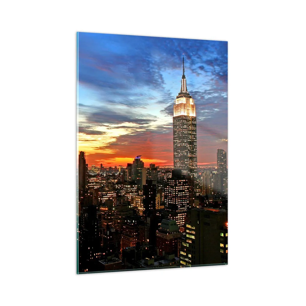 Billede på glas - En lysende amerikansk nat - 50x70 cm