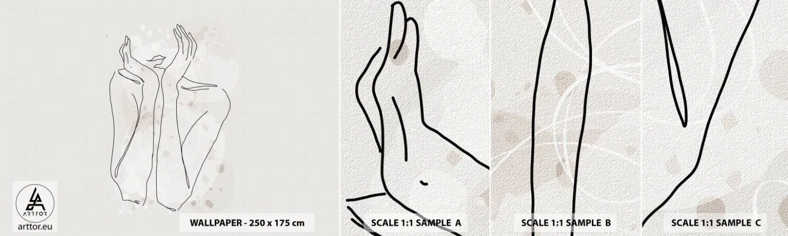 Prøve Fototapet Selvklæbende Deluxe Sticker - En drømmende stund - Grafik, Kvinde, Stykke - 100x30 cm