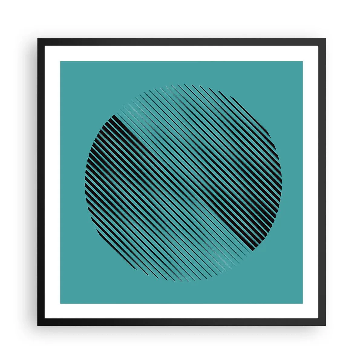 Plakat i sort ramme - Cirklen - en geometrisk variation - 60x60 cm