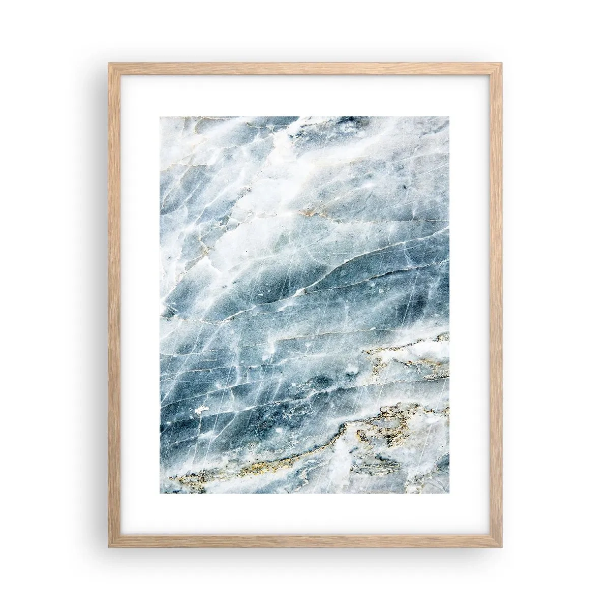 Plakat i ramme af lyst egetræ - Isverden - 40x50 cm