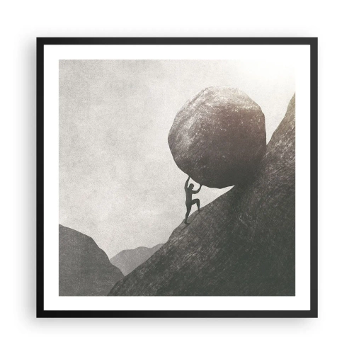 Plakat i sort ramme - Jeg tror mod al forventning - 60x60 cm