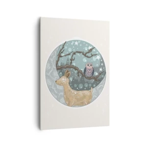 Lærredstryk - Billede på lærred - En eventyrlig skovnat - 70x100 cm