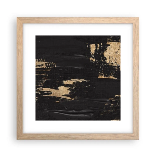 Plakat i ramme af lyst egetræ - Et spor af berøring - 30x30 cm