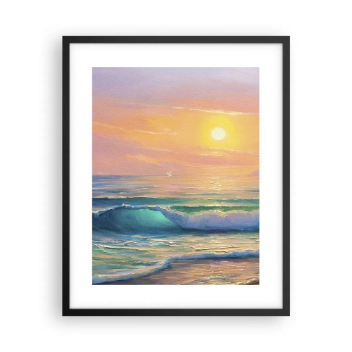 Plakat i sort ramme - Bølgernes turkisfarvede sang - 40x50 cm