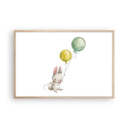 Plakat i ramme af lyst egetræ - Jeg vil også anbefale den! - 91x61 cm