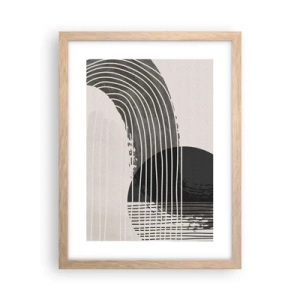 Plakat i ramme af lyst egetræ - Derhen og tilbage - 30x40 cm