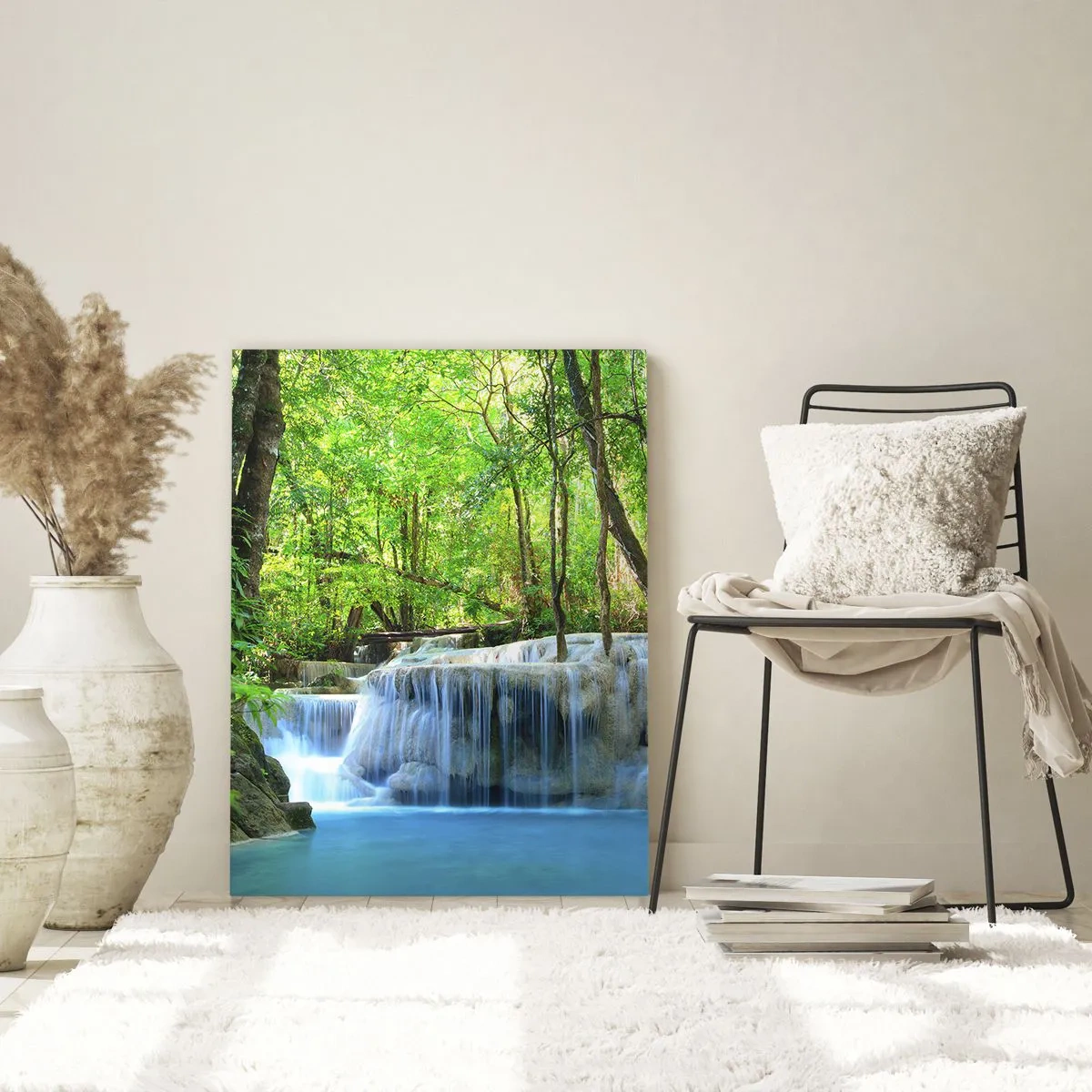 Billede på glas - Drukner i turkis og grønt - 80x120 cm