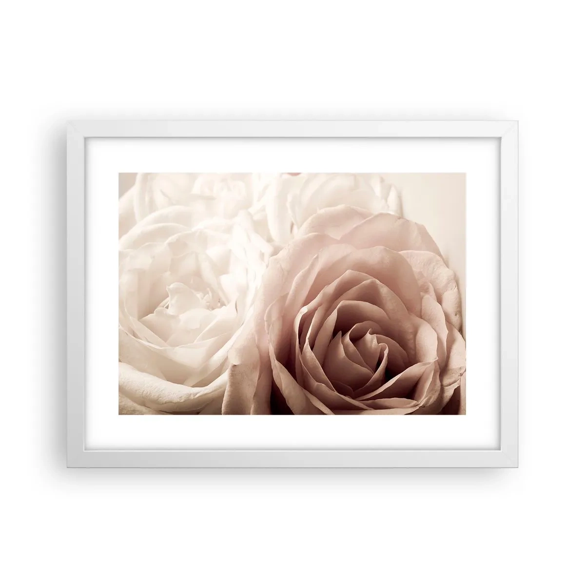 Plakat i hvid ramme - I rosens hjerte - 40x30 cm
