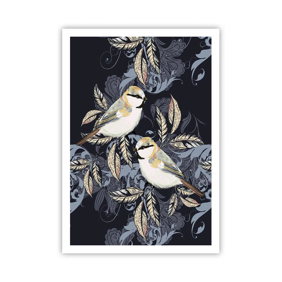 Plakat - Gul-blå espalier - 70x100 cm