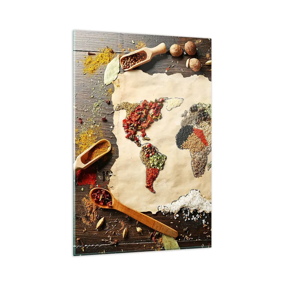 Billede på glas - Alle verdens smage - 80x120 cm