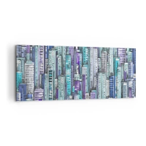 Lærredstryk - Billede på lærred - Blå fra himlen - 100x40 cm