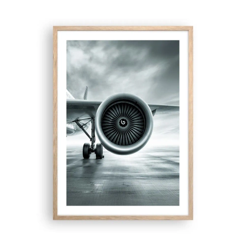 Plakat i ramme af lyst egetræ - Der er kraft! - 50x70 cm