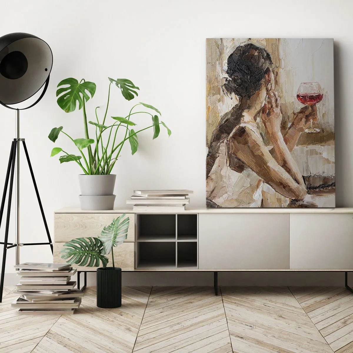 Lærredstryk - Billede på lærred - Smagen af et godt øjeblik - 80x120 cm