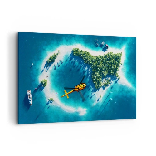 Lærredstryk - Billede på lærred - Køb en ø - 100x70 cm