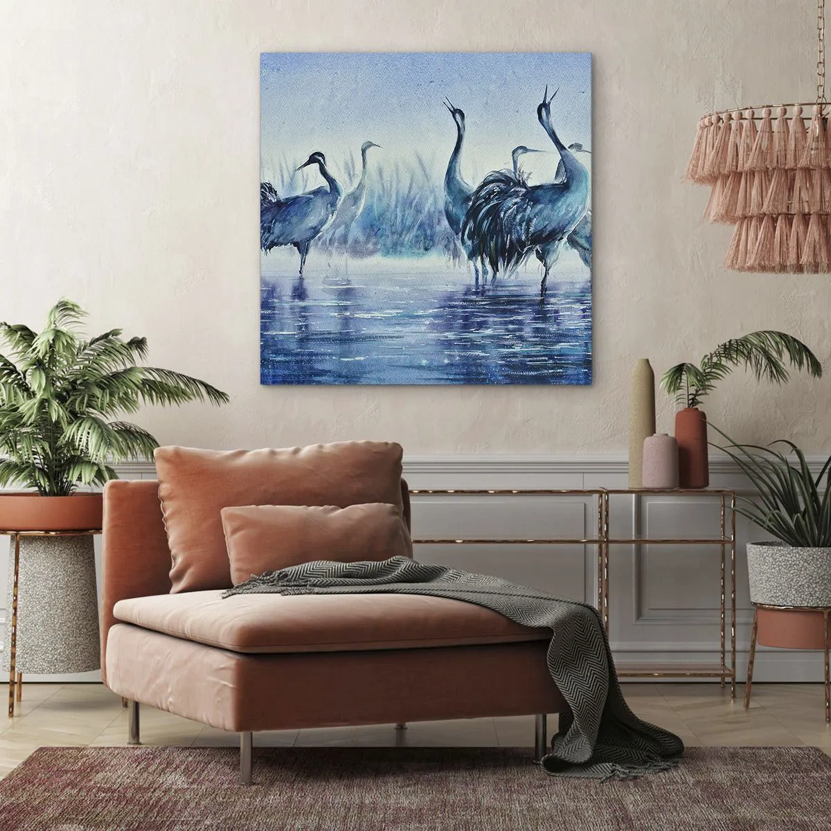 Lærredstryk - Billede på lærred - Morgenmøde - 60x60 cm