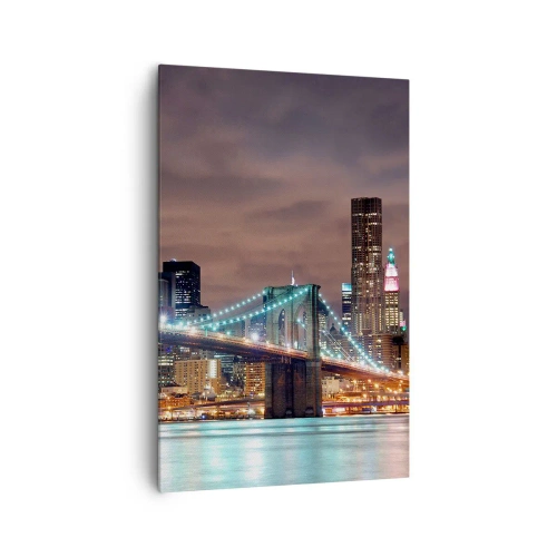 Lærredstryk - Billede på lærred - Lys i den store by - 80x120 cm