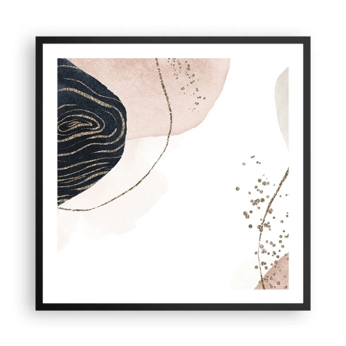 Plakat i sort ramme - Alt flyder - 60x60 cm