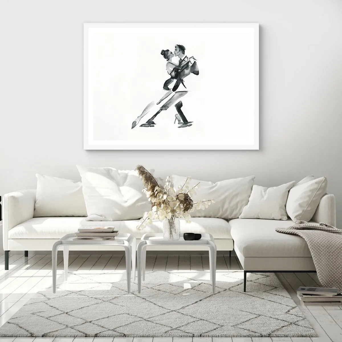 Plakat i hvid ramme - I én rytme - 100x70 cm