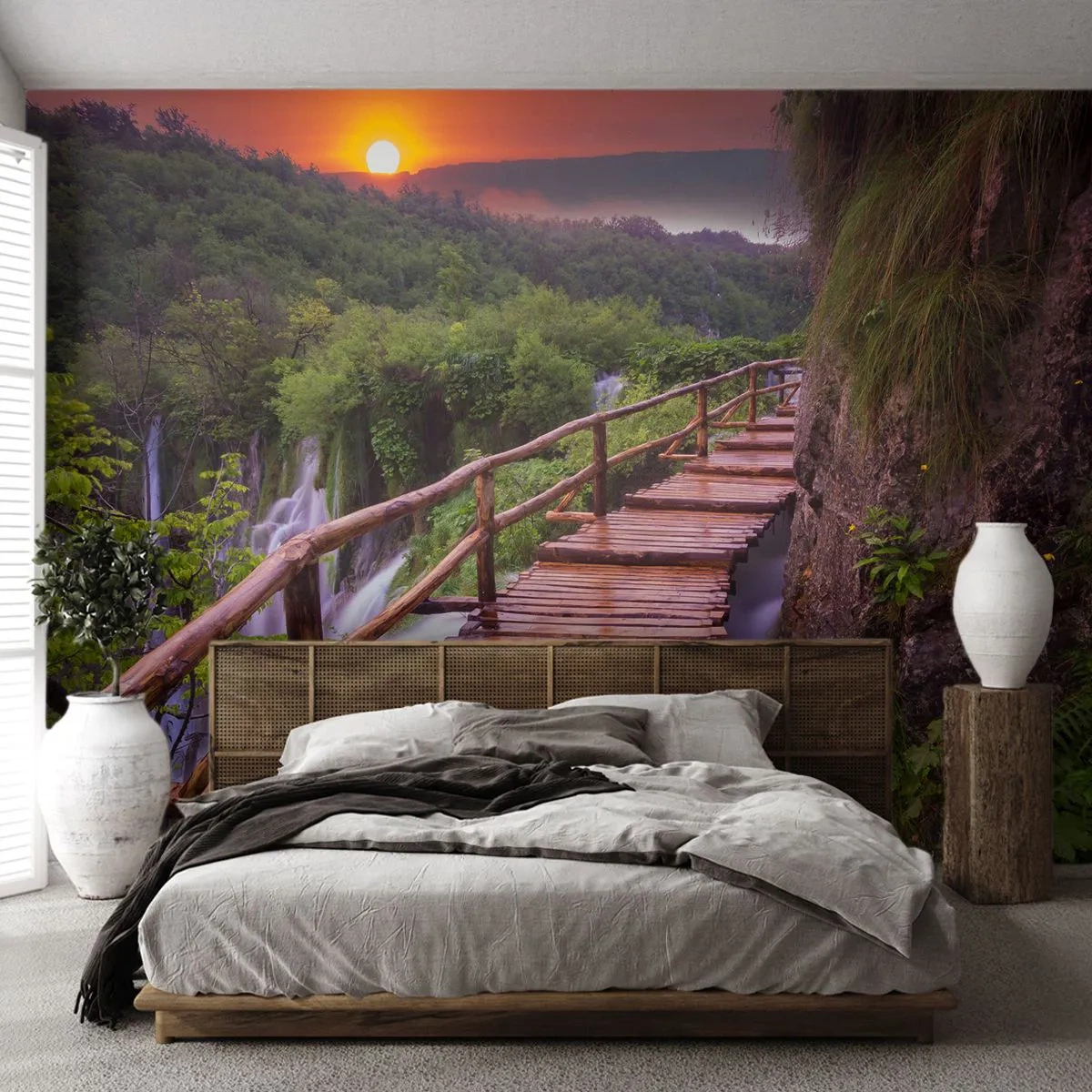Fototapet Premium Canvas - En utrolig skønhed - Landskab, Vandfald, Kroatien - 200x140 cm