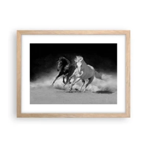 Plakat i ramme af lyst egetræ - Frihedens galop - 40x30 cm