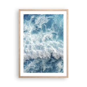 Plakat i ramme af lyst egetræ - Glædeligt og i spring - 50x70 cm