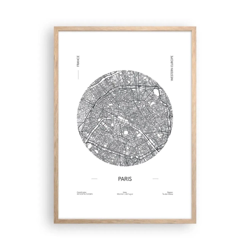 Plakat i ramme af lyst egetræ - Paris' anatomi - 50x70 cm