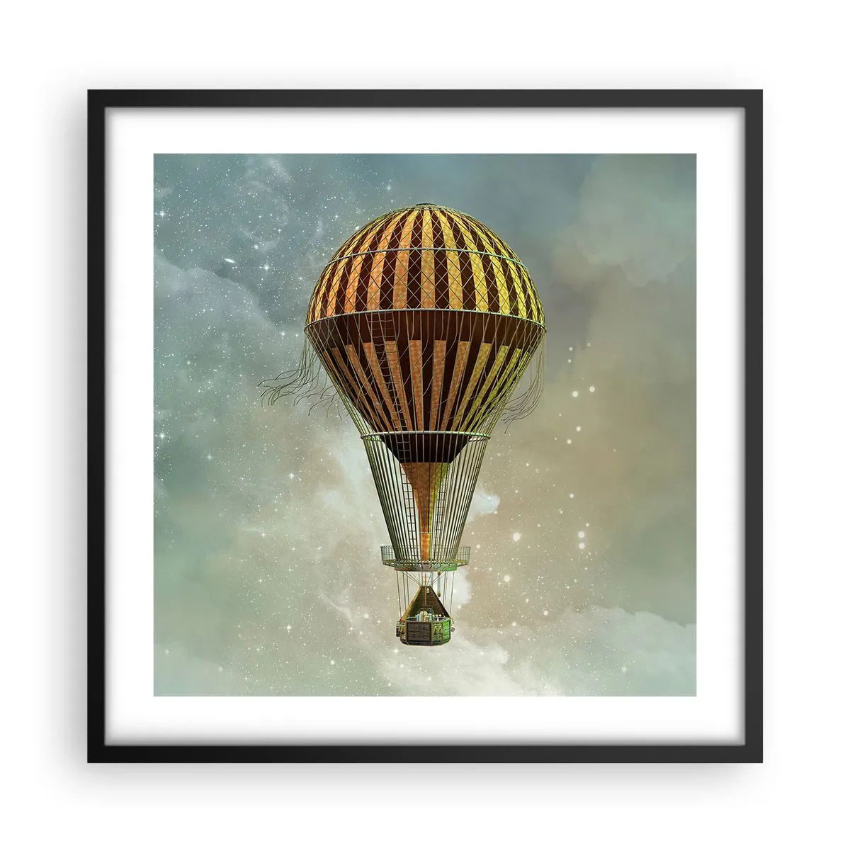 Plakat i sort ramme - Banebrydende flyvninger - 50x50 cm