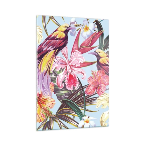 Billede på glas - Kronblade og fjer - 50x70 cm