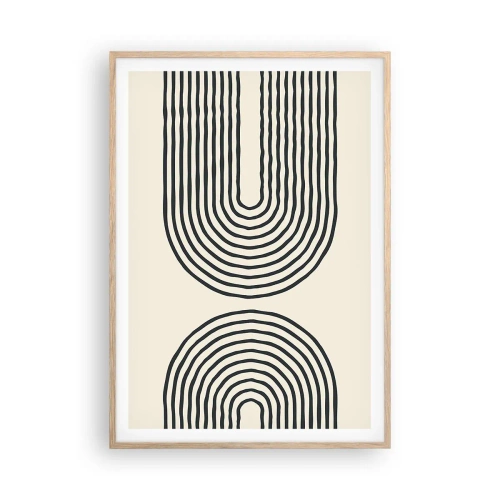 Plakat i ramme af lyst egetræ - Kommer snart... - 70x100 cm