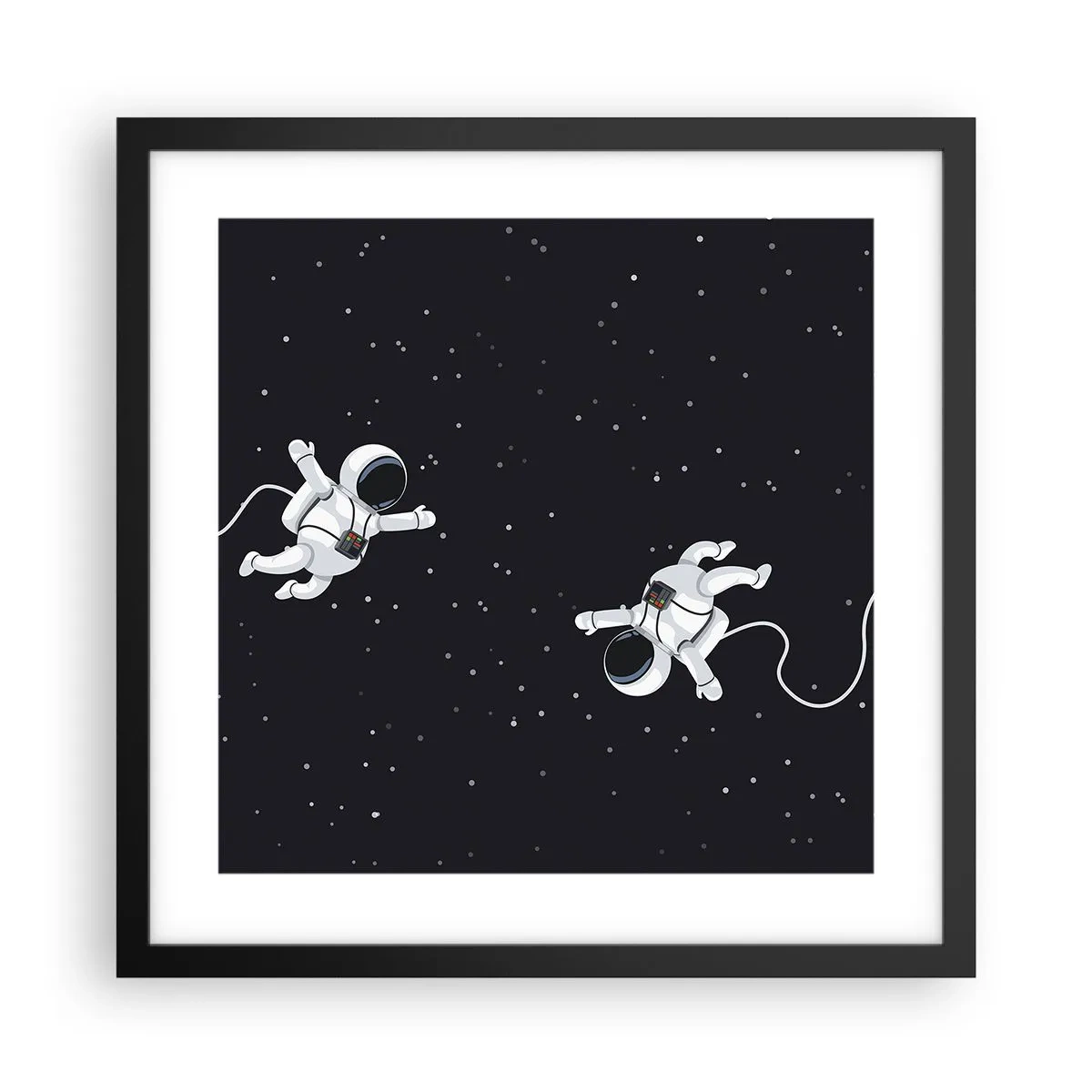 Plakat i sort ramme - Rummet vikler sig sammen - 40x40 cm