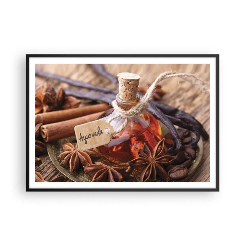 Plakat i sort ramme - På vej mod enhed af krop og ånd - 100x70 cm