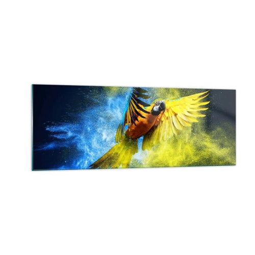 Billede på glas - I det blå-gyldne støv - 140x50 cm