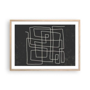 Plakat i ramme af lyst egetræ - Ikke helt så enkel - 70x50 cm