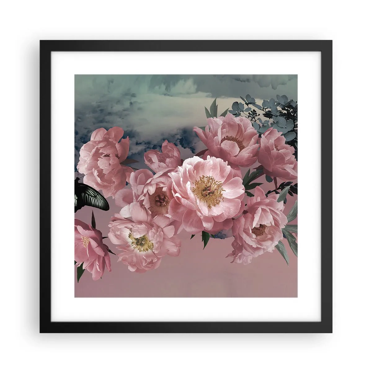 Plakat i sort ramme - Højdepunktet af romantikken - 40x40 cm