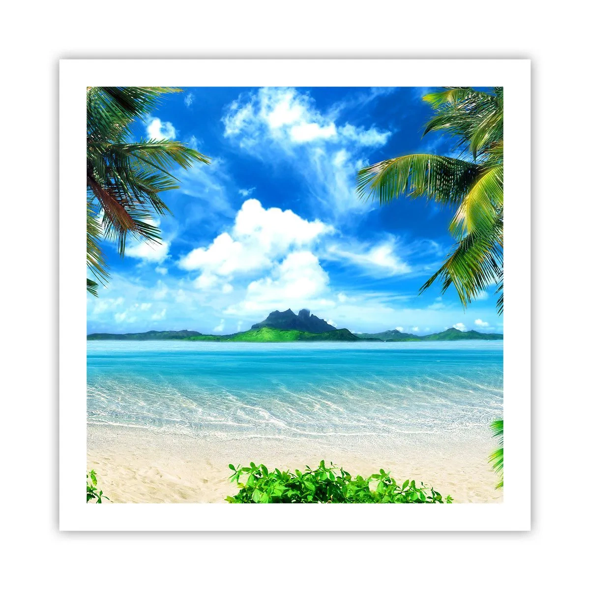 Plakat - Azur i troperne - 60x60 cm