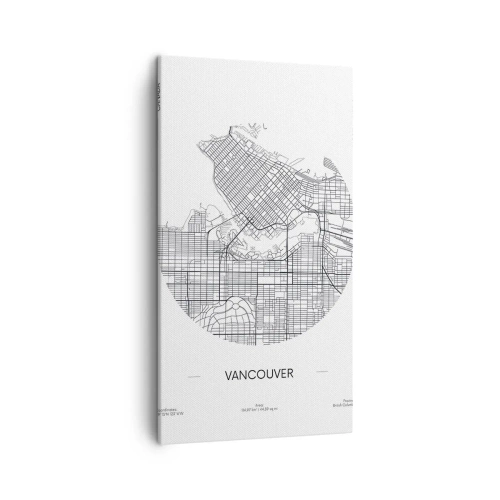 Lærredstryk - Billede på lærred - Anatomi af Vacouver - 45x80 cm