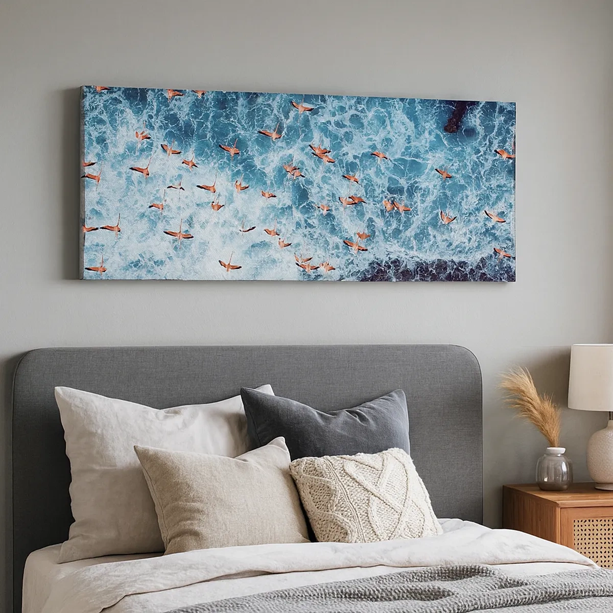 Lærredstryk - Billede på lærred - Parade ved havet - 30x30 cm