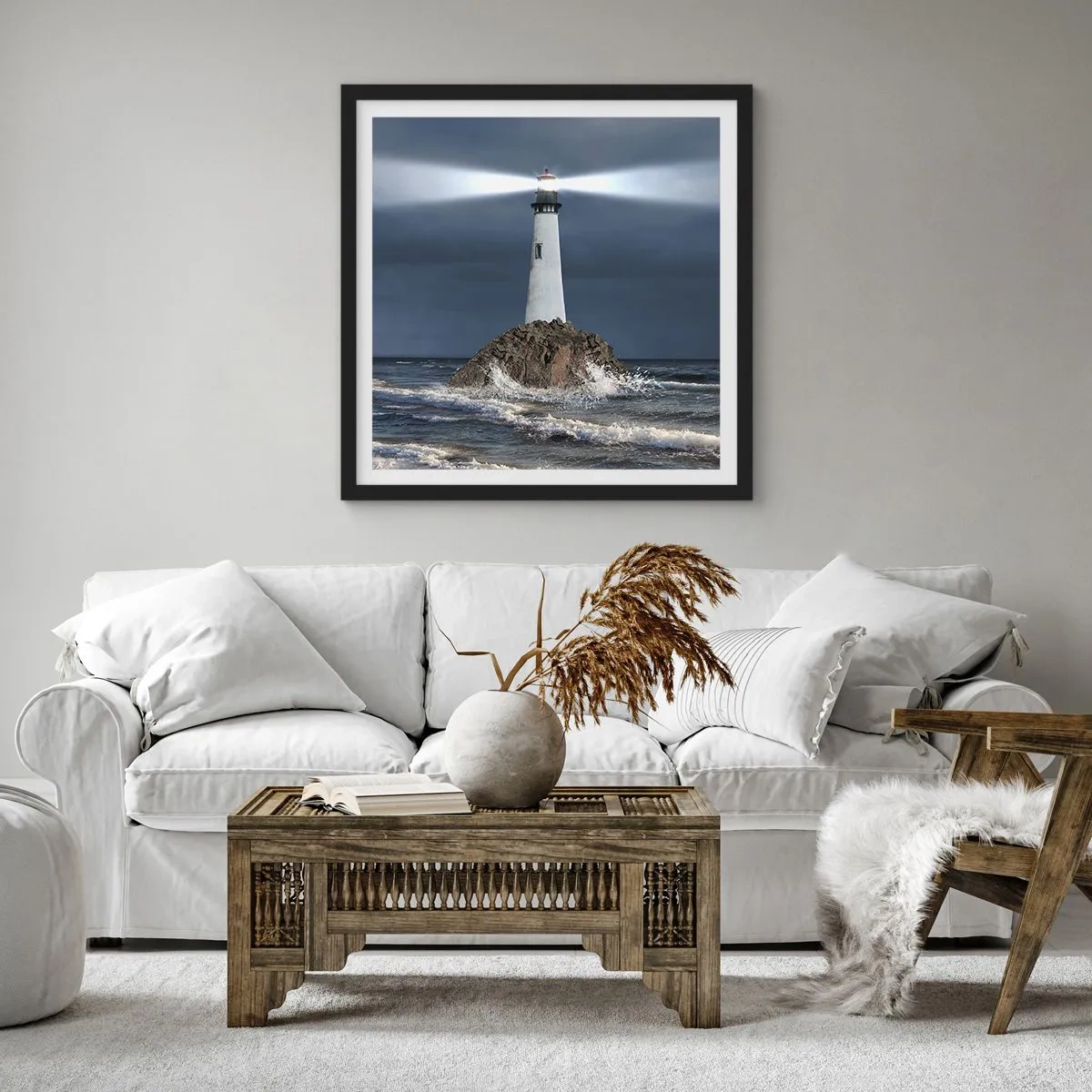 Plakat i sort ramme - Her...her...her! - 30x30 cm