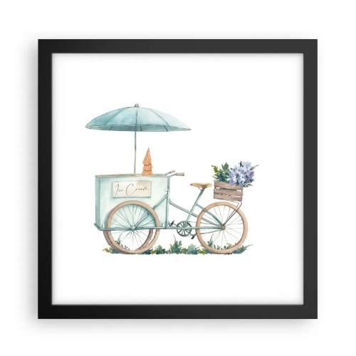Plakat i sort ramme - Sødt minde om sommeren - 30x30 cm