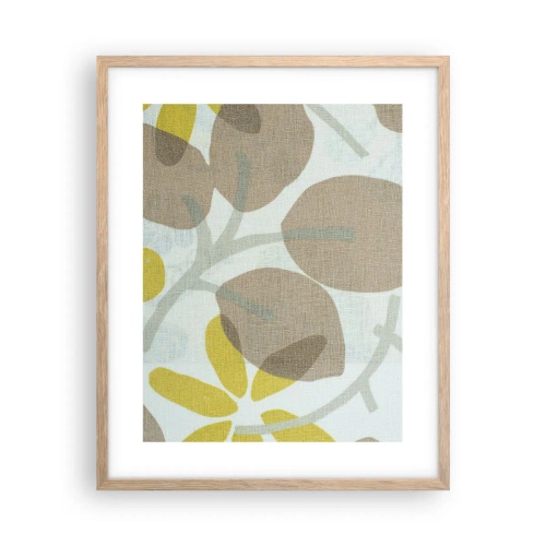 Plakat i ramme af lyst egetræ - Komposition i solskinnet - 40x50 cm