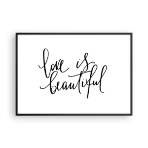 Plakat i sort ramme - Læs og gentag - 100x70 cm