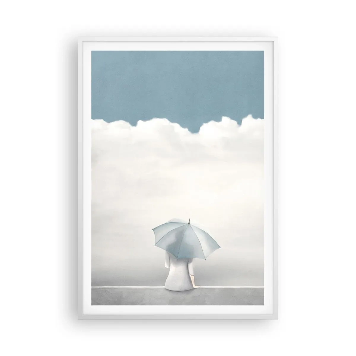 Plakat i hvid ramme - På kanten af virkelighed og drømme - 70x100 cm