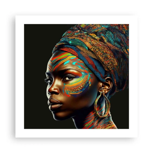 Plakat - Afrikansk dronning - 50x50 cm