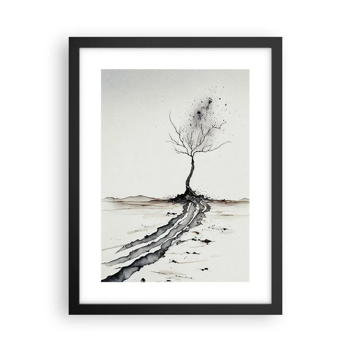 Plakat i sort ramme - Vinterens melankoli - 30x40 cm