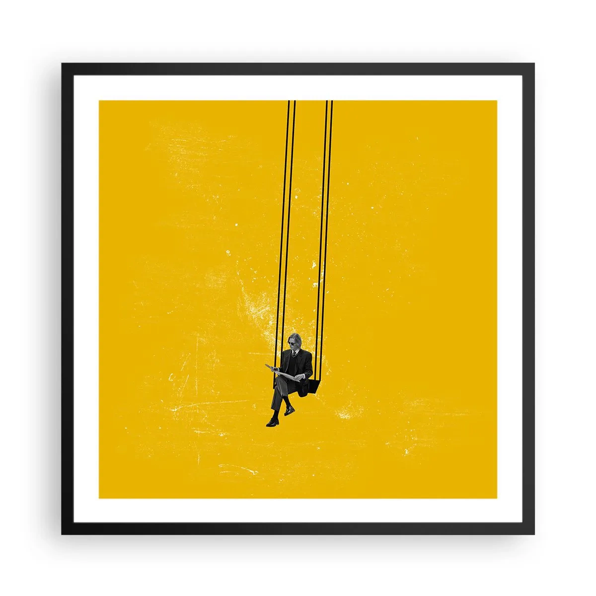 Plakat i sort ramme - En dag som alle andre - 60x60 cm