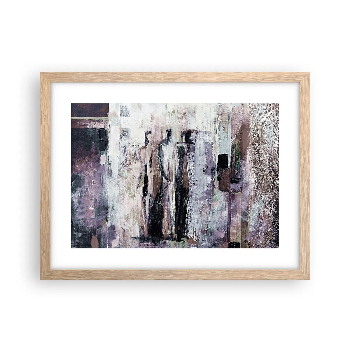 Plakat i ramme af lyst egetræ - De mystiske tre - 40x30 cm