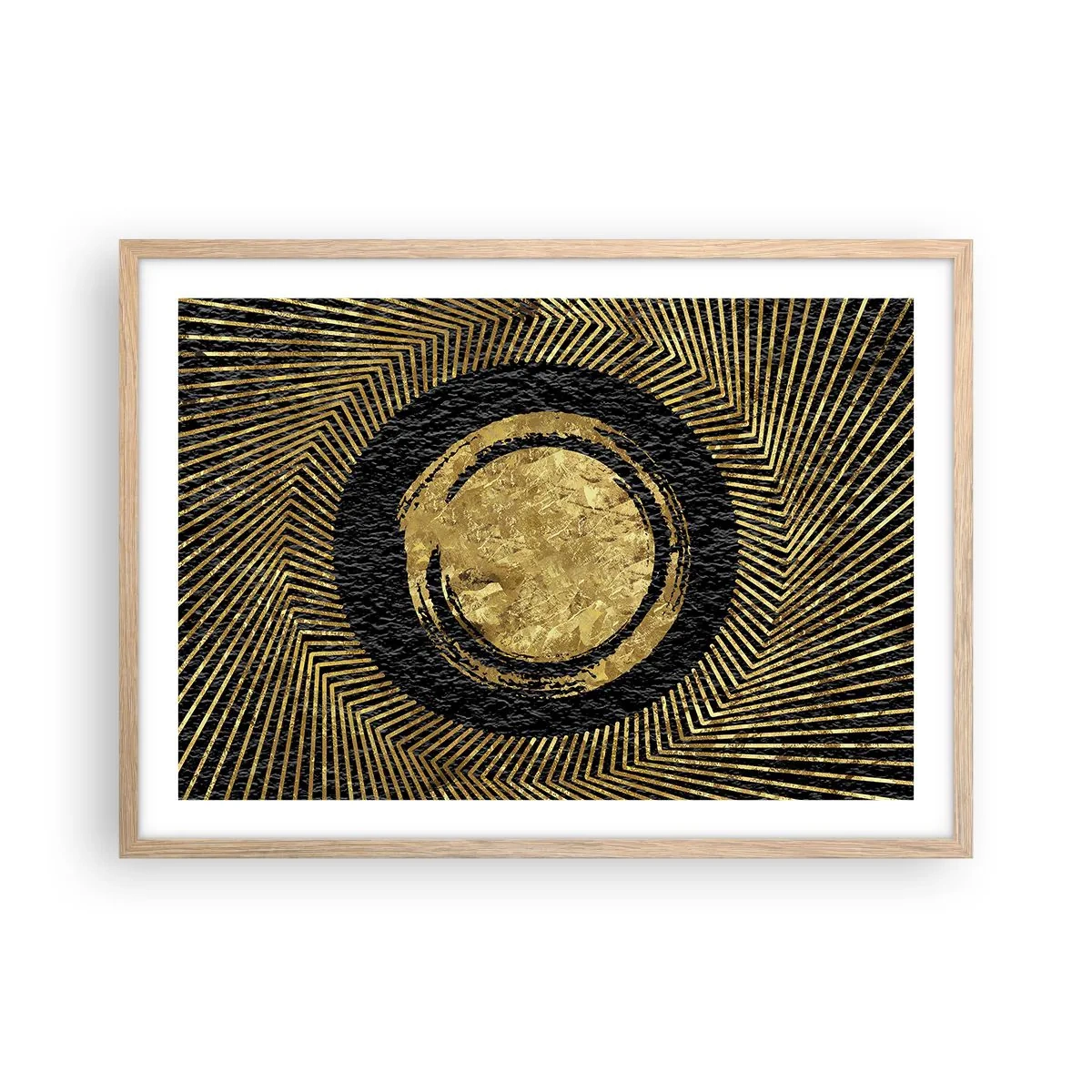 Plakat i ramme af lyst egetræ - Glamour-komposition - 70x50 cm