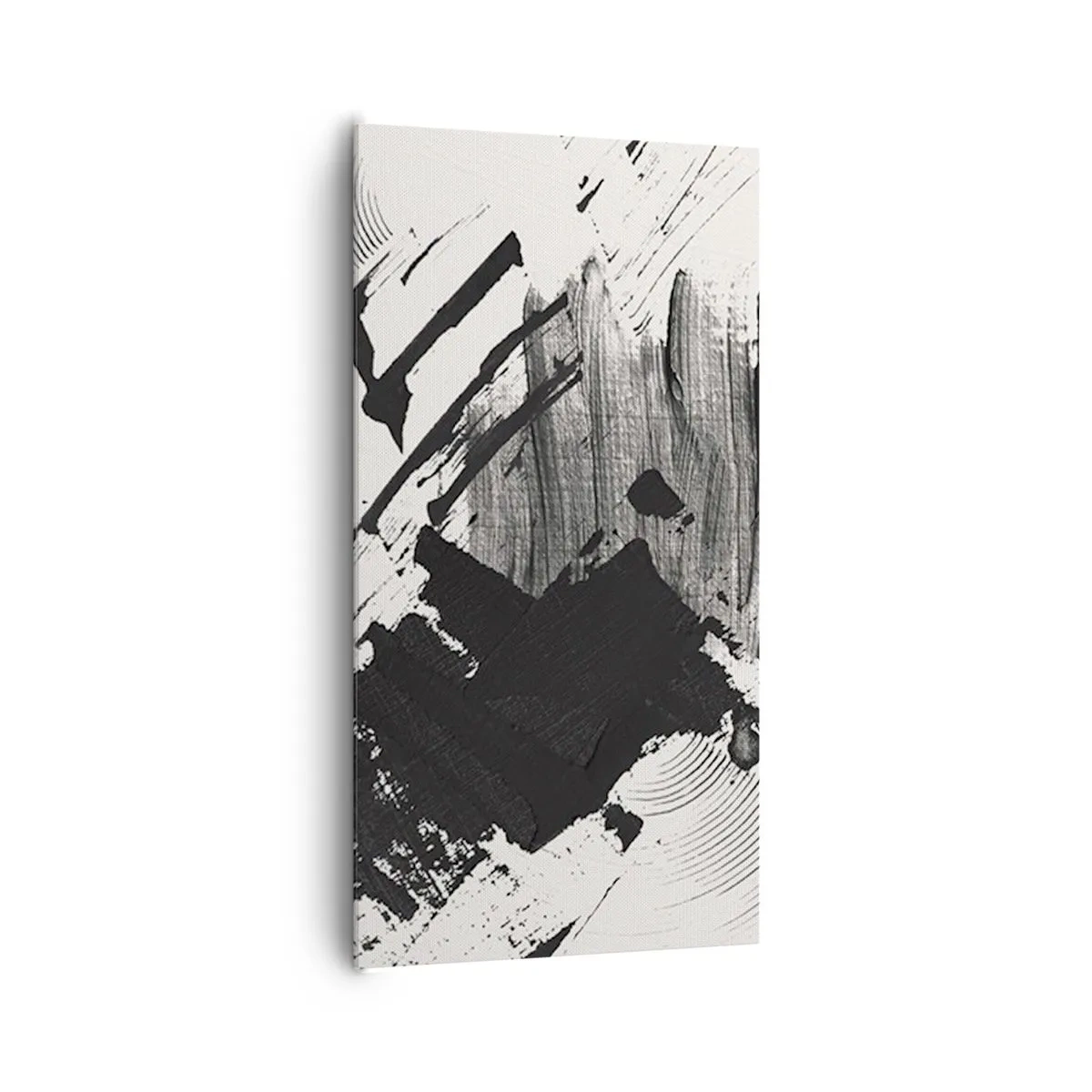 Lærredstryk - Billede på lærred - Abstraktion - det sortes udtryk - 65x120 cm
