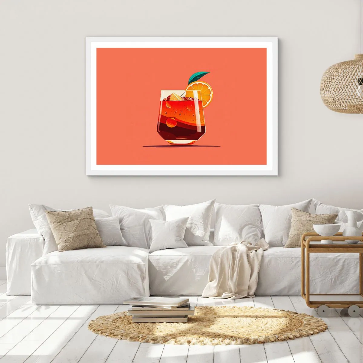 Plakat i hvid ramme - Sommerens forfriskning - 91x61 cm